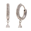 Wholesale Women's Geometric Stainless Steel 18K Gold Plated Small Love Pendant Half Drill Earrings