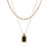Wholesale Women's Geometric Stainless Steel 18K Gold Plated Square Pendant Necklace For Office Ladies