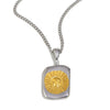 Wholesale Women's Geometric Stainless Steel 18K Gold Plated Sun Face Pendant Necklace With O Word Chain Light Luxury Style