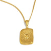 Wholesale Women's Geometric Stainless Steel 18K Gold Plated Sun Face Pendant Necklace With O Word Chain Light Luxury Style