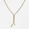 Wholesale Women's Geometric Stainless Steel 18K Gold Plated Tassel Necklace With Tennis Chain