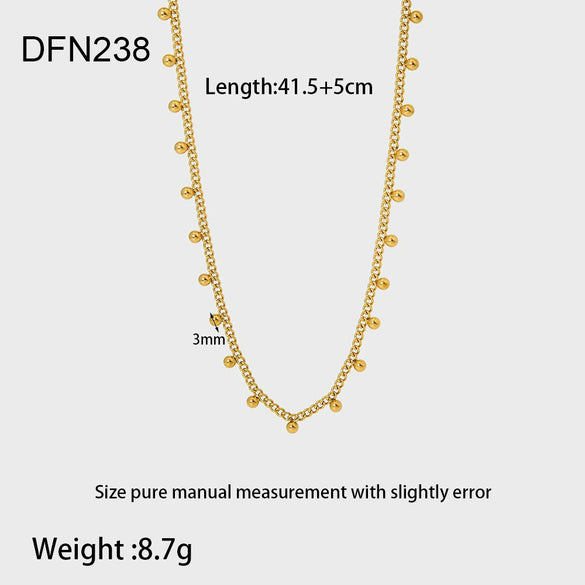 Wholesale Women's Geometric Stainless Steel 18K Gold Plated Tassel Necklace