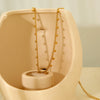 Wholesale Women's Geometric Stainless Steel 18K Gold Plated Tassel Necklace