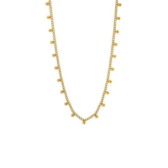 Wholesale Women's Geometric Stainless Steel 18K Gold Plated Tassel Necklace