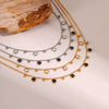 Wholesale Women's Geometric Stainless Steel 18K Gold Plated Tassel Zircon Necklace Fashion Jewelry