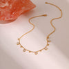 Wholesale Women's Geometric Stainless Steel 18K Gold Plated Tassel Zircon Necklace Fashion Jewelry