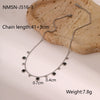 Wholesale Women's Geometric Stainless Steel 18K Gold Plated Tassel Zircon Necklace Fashion Jewelry