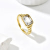Wholesale Women's Geometric Stainless Steel 14K Gold Plated Vacuum Furnace Electroplated Ring