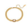 Wholesale Women's Geometric Stainless Steel 18K Gold Plated Vacuum Plated Fashion Bracelet