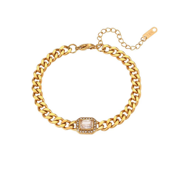 Wholesale Women's Geometric Stainless Steel 18K Gold Plated Vacuum Plated Fashion Bracelet