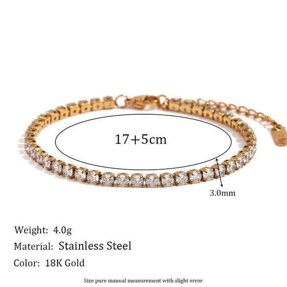 Wholesale Women's Geometric Stainless Steel 18K Gold Plated Vacuum Plated Fashion Bracelet