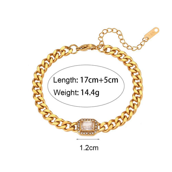 Wholesale Women's Geometric Stainless Steel 18K Gold Plated Vacuum Plated Fashion Bracelet