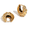 Wholesale Women's Geometric Stainless Steel 18K Gold Plated Vintage Irregular Mini Ear Buckle Earrings