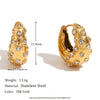 Wholesale Women's Geometric Stainless Steel 18K Gold Plated Vintage Irregular Mini Ear Buckle Earrings