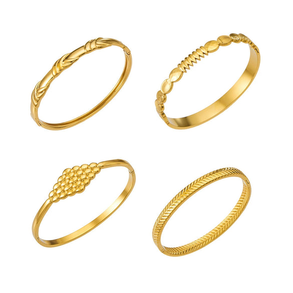 Wholesale Women's Geometric Stainless Steel 18K Goldplated Bracelet Jewelry
