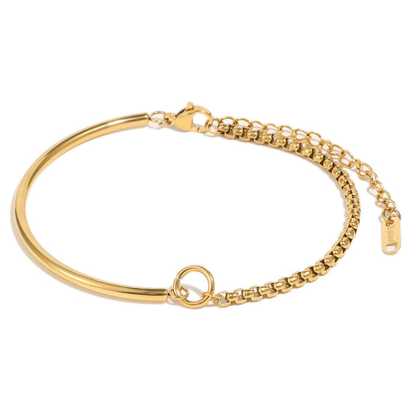 Wholesale Women's Geometric Stainless Steel 18K Goldplated Bracelet