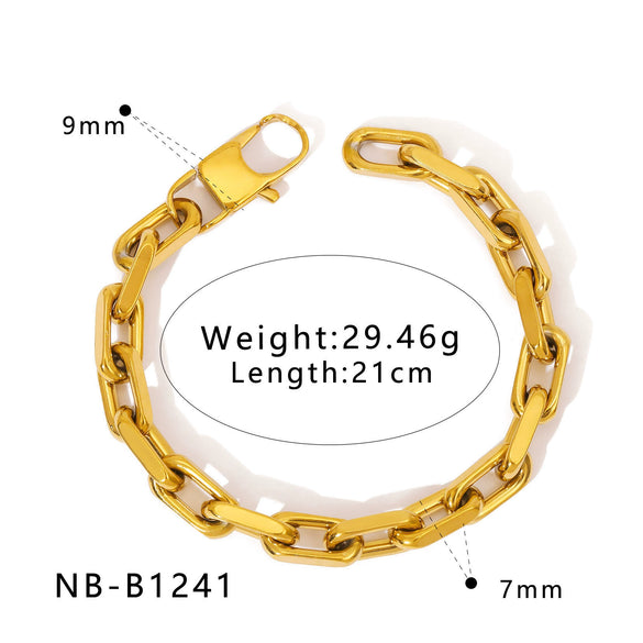 Wholesale Women's Geometric Stainless Steel 18K Goldplated Bracelets With Rock Elements