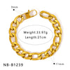 Wholesale Women's Geometric Stainless Steel 18K Goldplated Bracelets With Rock Elements