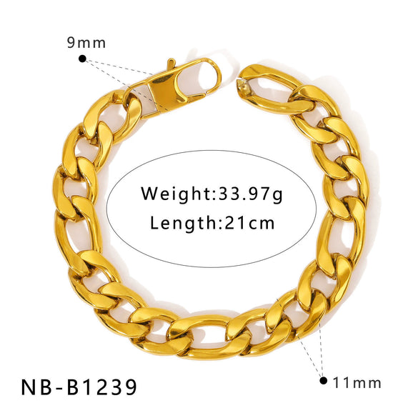Wholesale Women's Geometric Stainless Steel 18K Goldplated Bracelets With Rock Elements
