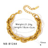 Wholesale Women's Geometric Stainless Steel 18K Goldplated Bracelets With Rock Elements