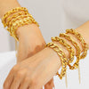 Wholesale Women's Geometric Stainless Steel 18K Goldplated Bracelets With Rock Elements