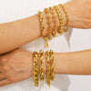 Wholesale Women's Geometric Stainless Steel 18K Goldplated Bracelets With Rock Elements