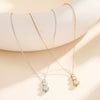 Wholesale Women's Geometric 304 Stainless Steel 18K Goldplated Diamondstudded Gradient Zircon Pendant Calendering Chain Necklace