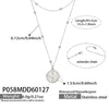 Wholesale Women's Geometric Stainless Steel 18K Goldplated Doublelayered Round Pendant Necklace With Minimalist Design