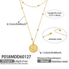 Wholesale Women's Geometric Stainless Steel 18K Goldplated Doublelayered Round Pendant Necklace With Minimalist Design