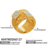 Wholesale Women's Geometric Stainless Steel 18K Goldplated Electroplated Hiphop Ring Jewelry
