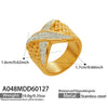Wholesale Women's Geometric Stainless Steel 18K Goldplated Electroplated Hiphop Ring Jewelry