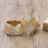 Wholesale Women's Geometric Stainless Steel 18K Goldplated Electroplated Hiphop Ring Jewelry