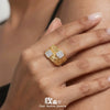 Wholesale Women's Geometric Stainless Steel 18K Goldplated Electroplated Hiphop Ring Jewelry