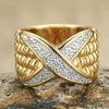 Wholesale Women's Geometric Stainless Steel 18K Goldplated Electroplated Hiphop Ring Jewelry