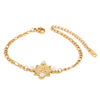 Wholesale Women's Geometric Stainless Steel 18K Goldplated Figaro Chain Queen Coin Bracelet