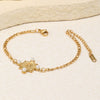 Wholesale Women's Geometric Stainless Steel 18K Goldplated Figaro Chain Queen Coin Bracelet
