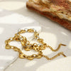 Wholesale Women's Geometric Stainless Steel 18K Goldplated Heart Bracelet Jewelry