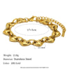 Wholesale Women's Geometric Stainless Steel 18K Goldplated Heart Bracelet Jewelry