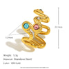 Wholesale Women's Geometric Stainless Steel 18K Goldplated Luxury Ring