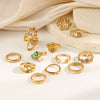 Wholesale Women's Geometric Stainless Steel 18K Goldplated Luxury Ring
