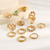 Wholesale Women's Geometric Stainless Steel 18K Goldplated Luxury Ring