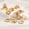Wholesale Women's Geometric Stainless Steel 18K Goldplated Luxury Ring