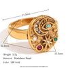 Wholesale Women's Geometric Stainless Steel 18K Goldplated Luxury Ring