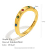 Wholesale Women's Geometric Stainless Steel 18K Goldplated Luxury Ring