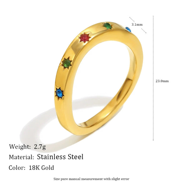 Wholesale Women's Geometric Stainless Steel 18K Goldplated Luxury Ring