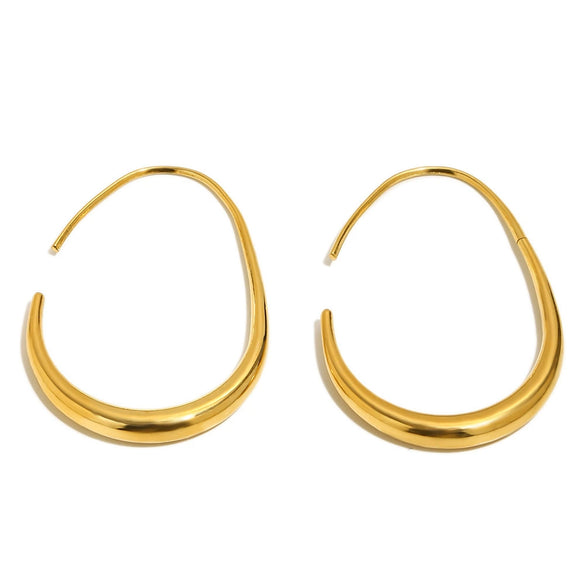Wholesale Women's Geometric Stainless Steel 18K Goldplated Minimalist Earrings