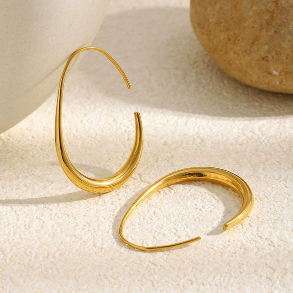 Wholesale Women's Geometric Stainless Steel 18K Goldplated Minimalist Earrings