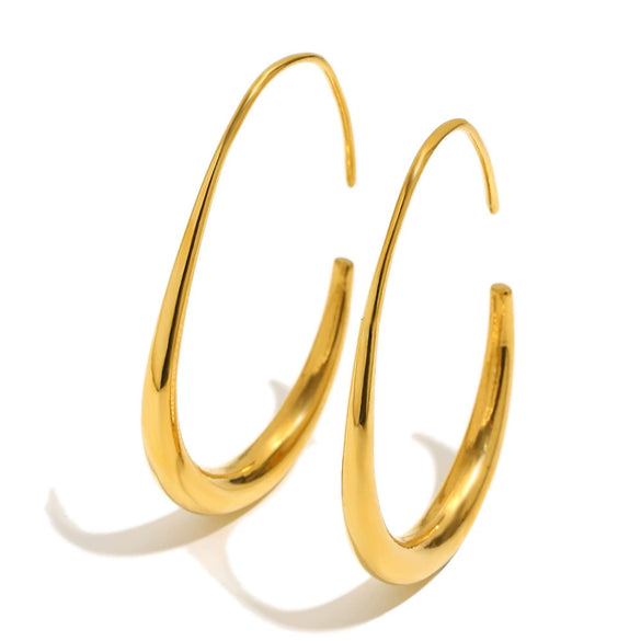 Wholesale Women's Geometric Stainless Steel 18K Goldplated Minimalist Earrings