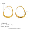 Wholesale Women's Geometric Stainless Steel 18K Goldplated Minimalist Earrings