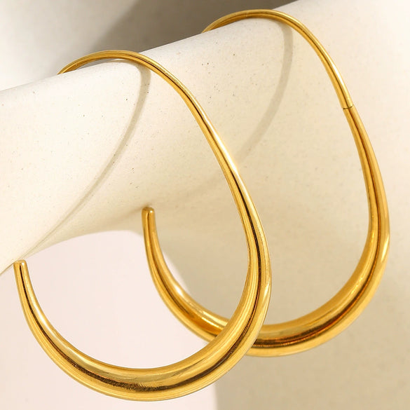 Wholesale Women's Geometric Stainless Steel 18K Goldplated Minimalist Earrings